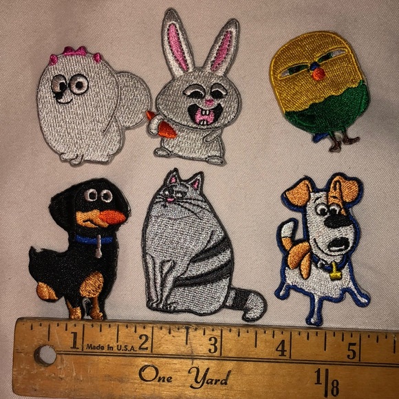 Secret Life of Pets cartoon iron on patch set - Picture 2 of 2